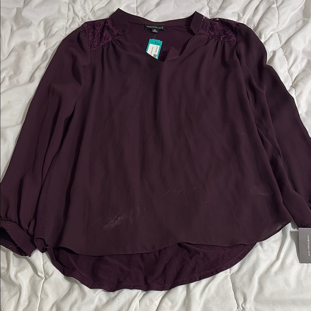 Fortune + ivy purple blouse